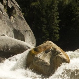 boulder in a river